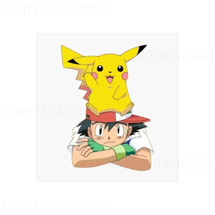 Pokemon Heat Transfer Stickers Anime Pikachu Cartoon Character Decal DIY Fashion Clothes Hat Bags Patches Ironing Decor Applique