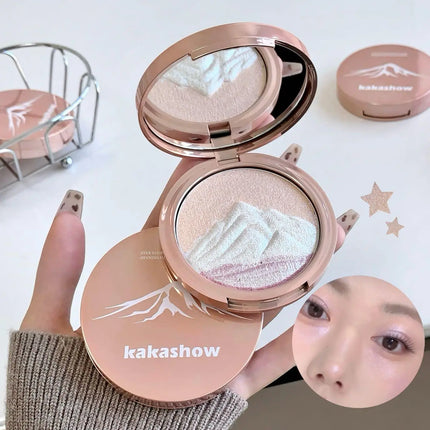 Kakashow 3 colors Sparkling highlighter Pearlescent Smooth Delicate High-Gloss Pressed Powder for Facial Brightening