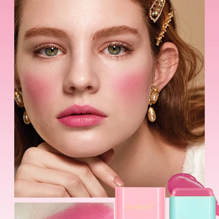 Tinted Mositure Blush Stick Face Pink Cream Cheek Blusher Cosmetics 3 in 1 Makeup Tubes used on eyes cheeks High color rendering