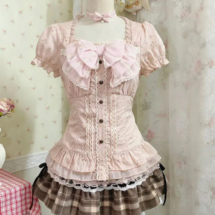 Sweet Dresses 3Piece Set Y2k 90s Crop Top Kawaii Sexy Harajuku Japanese Sling+Top+Mini Skirt lace Slim Summer Fashion Dress Chic