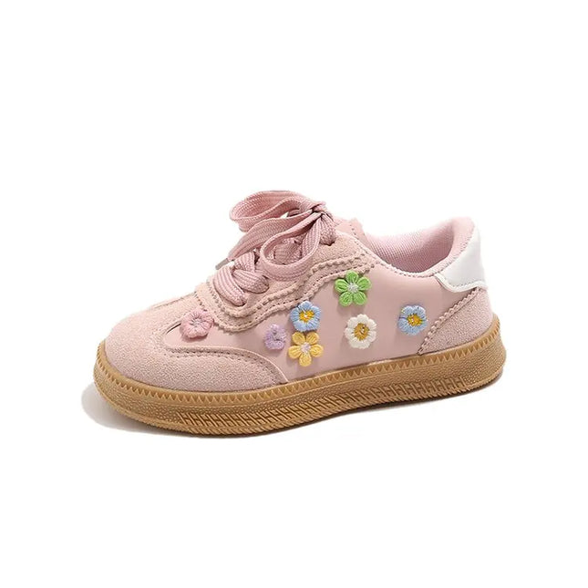 PU Leather Sport Shoes For Children Korean Style Teenager Kid's Sneakers Waterproof Outdoor Girl's Tennis Footwear Casual Shoes