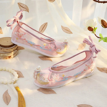 Chasing Moon Hot Sale Of The Season New Style Ming Dynasty Hanfu Shoes National Style Upturned Head Cotton Shoes Ancient Wedding