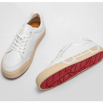 Men's Sneakers Casual Pu Leather Breathable Walking Flat Shoes for Men 2025New Male Tennis Sneaker Soft White  Shoes