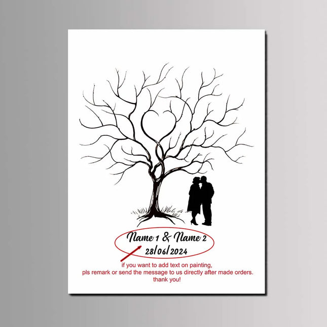 Engagement Events Party Favor Wedding Tree Canvas Painting Guest Fingerprint Signature Book Customized Lover Anniversary Gift