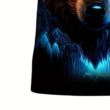 Men's 3D Wolf Print T-Shirt Casual Round Neck Short Sleeve Shirt Breathable and Comfortable Fabric Men's Street Outdoor Clothing