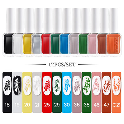 11ml Nail Stamping Polish Set Gold Silver Black White Nail Art Printing Varnish for Nail Stamp Plate Design Manicure Paint Oil