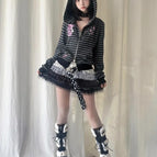 1077 Black Grey / L