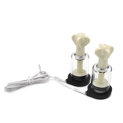 YoKoNex Electro Nipple Clamp Set – E-Stim Attachments with Weighted Balls, Bells, Vacuum Clips, for BDSM Shock Play & Sensory