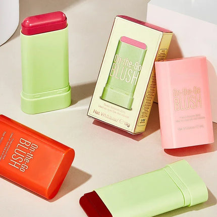 Multi-function Blush Stick Natural Cheek Face Rouge Blusher Cream Lasting High Color Rendering Brightening Skin Tone Waterproof