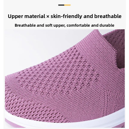 Women Walking Shoes High Quality Women Tennis Sneakers Fashion Lady Breathable Shoe Slip On Knit Upper Non Slip Workout 2025