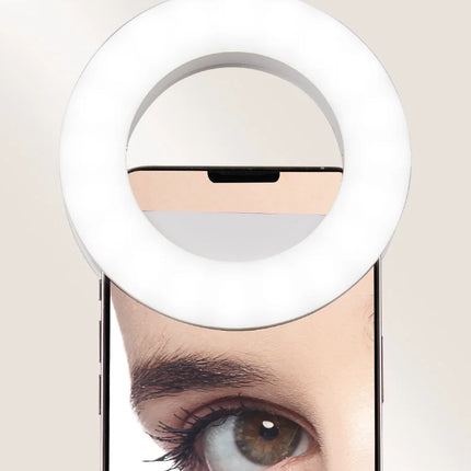Ring Light Phone Selfie Stick LED Clip-on Rechargeable Round Lamp Live Stream for Smartphone Laptop IPad IPone