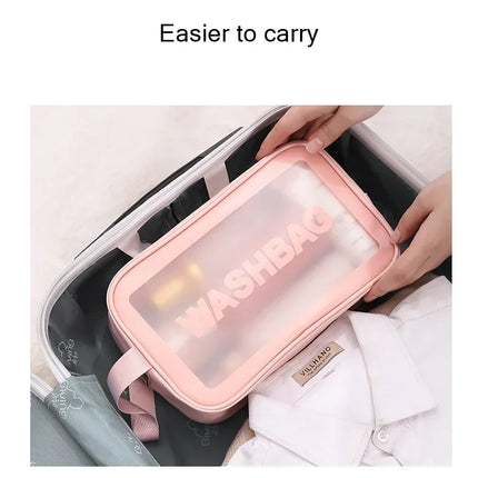 Portable Travel Wash Bag Female Transparent Waterproof Makeup Storage Pouch Large Capacity Cosmetic Organizer Beauty Women Case
