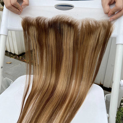 P4/27 Highlight Color 13x4 Transparent Lace Frontal Straight Human Hair Invisible Preplucked Closure Lace Frontal Human Hair