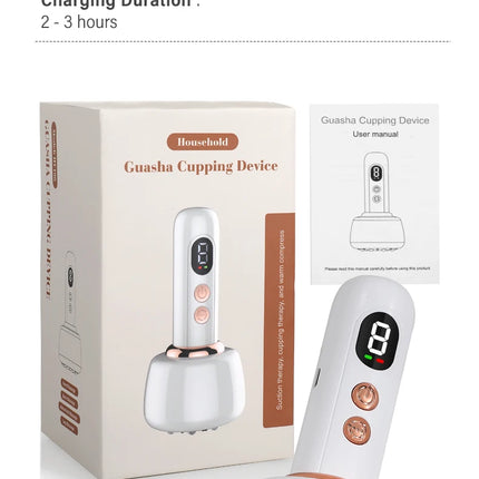 USB Rechargeable Abdominal Massager for Hot Compress and Adjustable Guasha Cupping Intensity Arm and Leg Massage Handheld