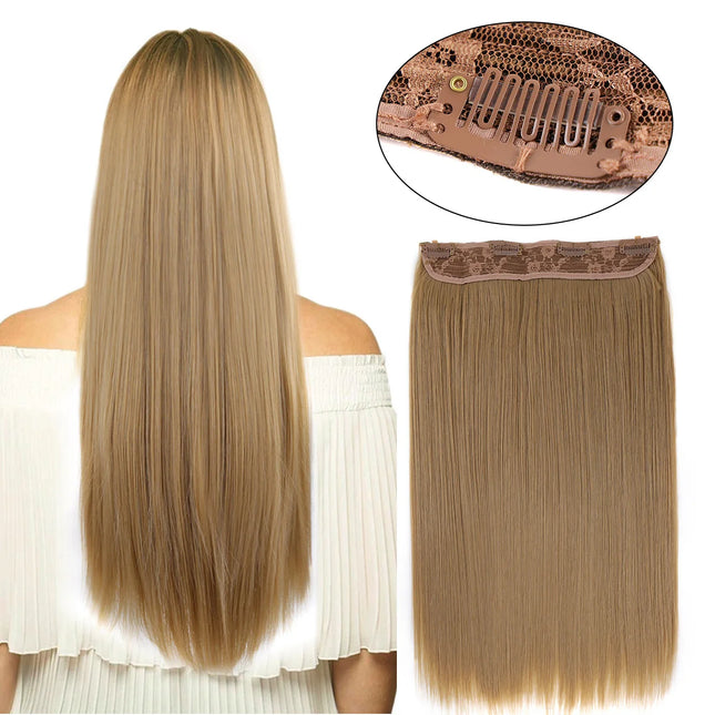Real Beauty Single Clip-In Hair with Adjustable Fish Wire Machine-Made Human Hair Clip-In Extensions Remy Hair
