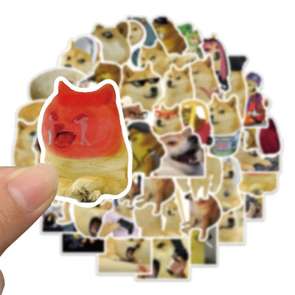 10/25/50pcs Funny Cartoon Dog Meme Stickers Decals Phone Case Pad Water Cup Travel Suitcase Scrapbook Skateboard Car Decals
