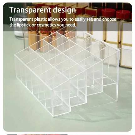 24 Grid Lipstick Holder Acrylic Cosmetics Storage Box Can Store And Sort Lipstick Nail Polish And Jewelry Display Rack