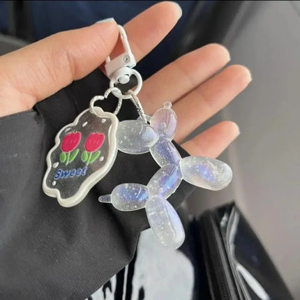 Balloon Dog Luminous Keychain Balloon Dog Glow At Night Pewndant Keyring Accessories Backpack Bags Pendant Kawaii Things Y2K New
