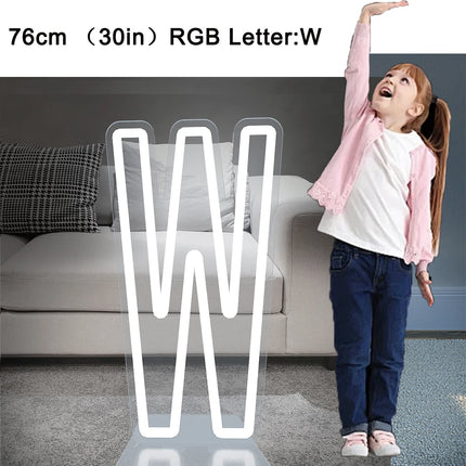 76cm Large Light up Letter Sign 26 Alphabet Stand up Lighting for Wedding Birthday Party Home Bar Decor