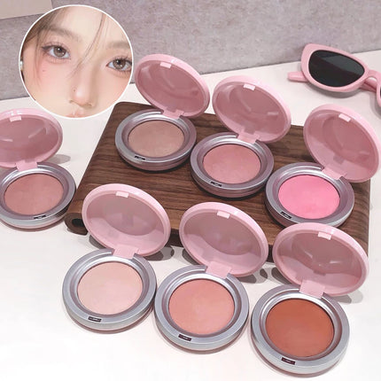 Kakashow Single Color Blush Silky Matte Delicate Powder Natural Pink Rouge for Facial Makeup