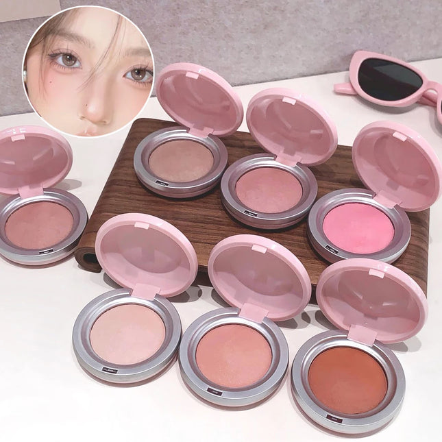 Kakashow Single Color Blush Silky Matte Delicate Powder Natural Pink Rouge for Facial Makeup