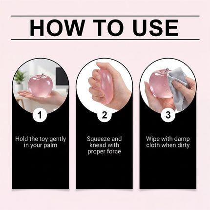 Squishy Pink Apple Stress Ball Soft Fidget Sensory Toy Suitable Autism Relief Simulated Slow Rebound Squeeze Toy Adult Kids Gift
