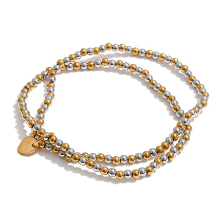 Yhpup Handmade Beads Jewelry Stainless Steel Elasticity Bracelet Bangle Ring Waterproof Fashion Summer Popular Jewelry Wholesale