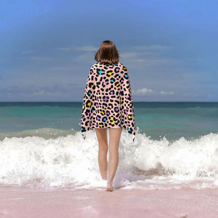 Pink Blush Leopard Spots Animal Print Beach Towels Oversized Soft High Absorbent Quick Dry Bath Towels Pool Towels Travel Beach