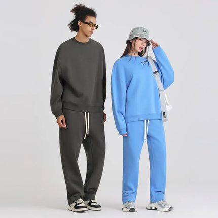 High-end sweatpants made of 350g American retro blended fabric, custom logo, casual and loose fit, breathable, large size sweatp