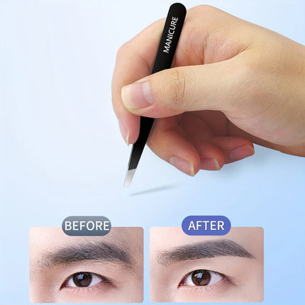 Precision Stainless Steel Eyebrow Tweezers Unscented Hair Removal & Grooming Tool, Durable Facial Care Accessory