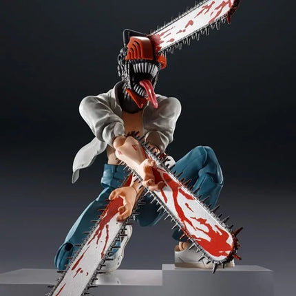 Chainsaw Man Denji Articulated Action Figure Boxed Collectible Pvc Model 16cm White Open Shirt Anime Statue For Adult Collection