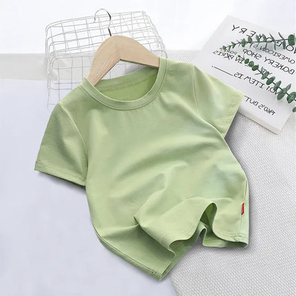 New Summer Children's T-shirts for Boys and Girls Round Neck Casual Short Sleeves for Kids Student Fashion Tops