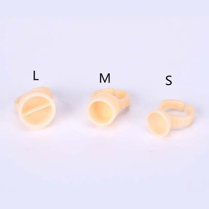 100pc Disposable Permanent Makeup Pigment Ring Cup Silicone Tattoo Ink Ring Holder Ring for Microblading Eyebrow Lip Pigment PMU