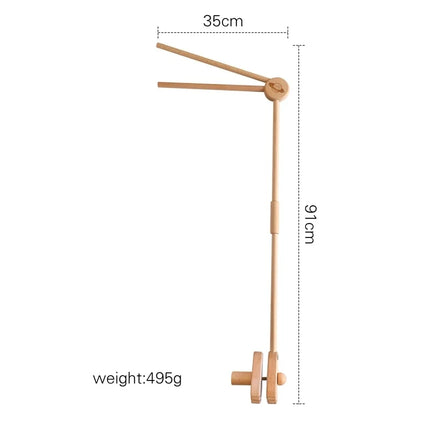 Baby Rattle Toy Bed Bell Bracket Wooden Mobile 0-12 Months Newborn Crochet Bed Bell Hanging Toys Holder Bracket Infant Crib Gift