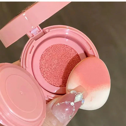 Cushion Blush Blendable Shade with Powder Puff Whitening without Sticking Long Lasting Gege Bear Makeup Blusher