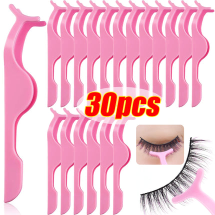 1/30pcs False Eyelashes Tweezer Auxiliary Curler Eye Lash Applicator Makeup Tools Professional Plastic Lashes Forceps Clip
