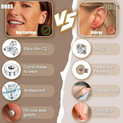 Bobisty 1pc Earrings for Sensitive Ears Surgical Stainless Steel Earrings for Women Dainty Flat Back Earring Stud Hoop Cartilage