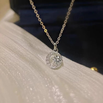 Sterling Silver 925 Moissanite Pendant Necklace For Women Trendy Design D Color VVS Pass Diamond Test Jewelry Gift GRA