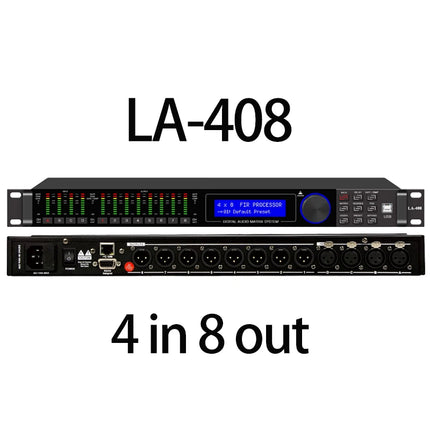 Paulkitson LA-408 Digital Professional Audio Processor Four In Eight Out 64 Bit DSP With Fir Speaker Stage Performance System