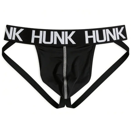 Men's HUNK Athletic Jockstrap Performance Jock Thong Moisture-Wicking Breathable Low-Rise Training Underwear Backless G-String