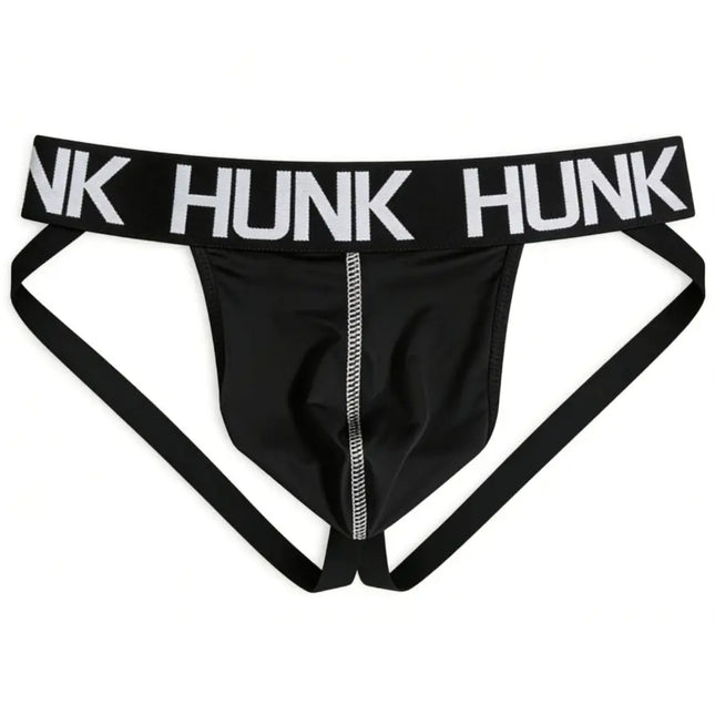 Men's HUNK Athletic Jockstrap Performance Jock Thong Moisture-Wicking Breathable Low-Rise Training Underwear Backless G-String