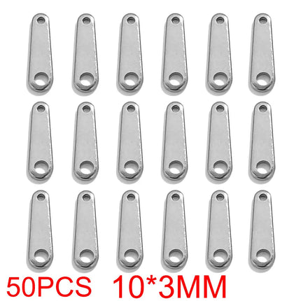 50pcs Stainless Steel Small Heart Charms for Jewelry Making Necklace Bracelet Extend Chain Tail Tag Supplies Material Wholesale