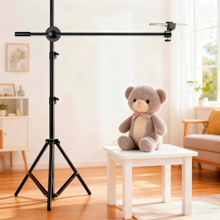 Adjustable 82.68inch Floor Stand Tripod for Phone, Detachable Overhead Stand for Live Streaming, Recording, Cooking, Painting, and Food Photography - No Batteries Required, Perfect for Christmas Gifts, Holiday Offices, Bedroo