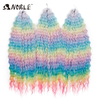 Noble 24Inch 300g Crochet Hair Curl Hair Water Wave Ombre Blonde Twist Crochet Hair Braid Hair Deep Wave Braiding Hair Extension