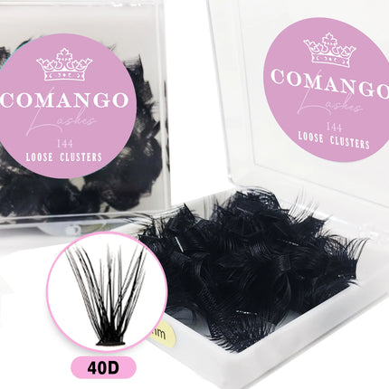 CoMango 144pcs Lash Clusters C/D Curl 10/12/14/16/18MM DIY Eyelash Extensions Individual Lashes Cluster DIY at Home