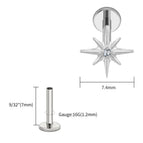 Tit 1.2x7x7.4mm / Earrings / Ears|Star
