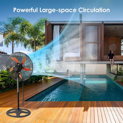 Heavy Duty Oscillating Metal Stand Industrial Fan High Power 18 Inch Moving Head Electric Fan