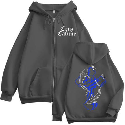 Rapper Cruz Cafuné 922 928 Merch Zipper Hoodie Fashion Hip Hop Vintage Zip Up Sweatshirts Men Women Casual Oversized Pullovers