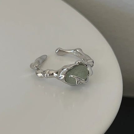 925 Sterling Silver Open Finger Ring Punk Heart Irregular Geometric Stackable For Women Girl Jewelry Gift Dropship Wholesale