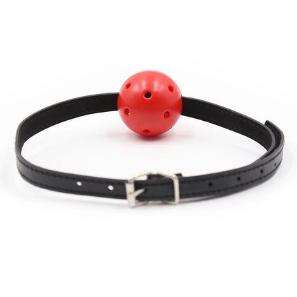 Hollow  Breathable Ball Mouth Gag Oral Fixation PU Leather mouth stuffed Adult Games For Couples Flirting Sex Products Toys